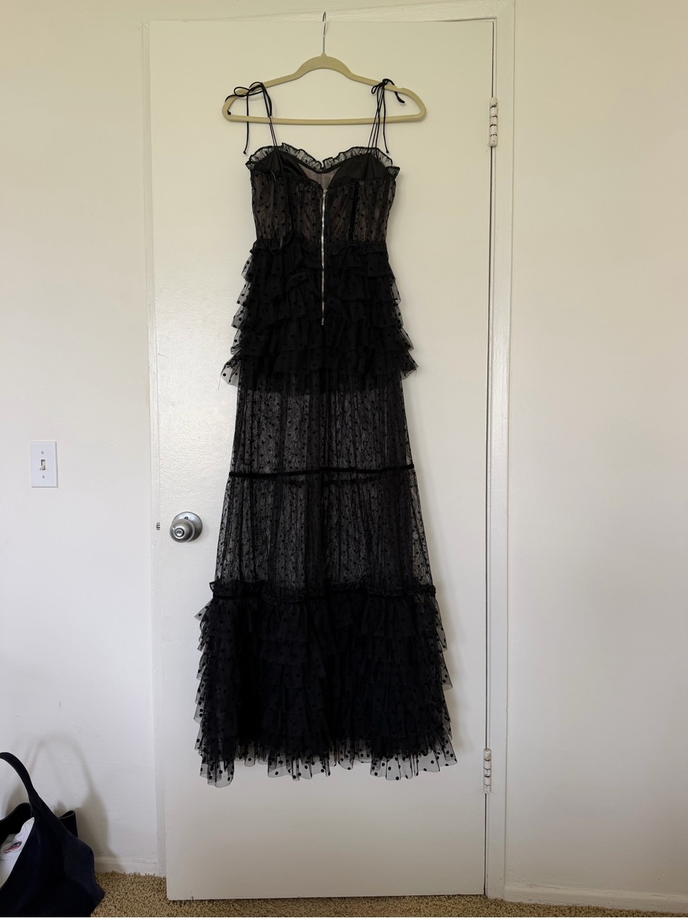 For Love & Lemons Black Sheer Tiered Jourdan Lace Maxi Dress - Picture 4 of 5